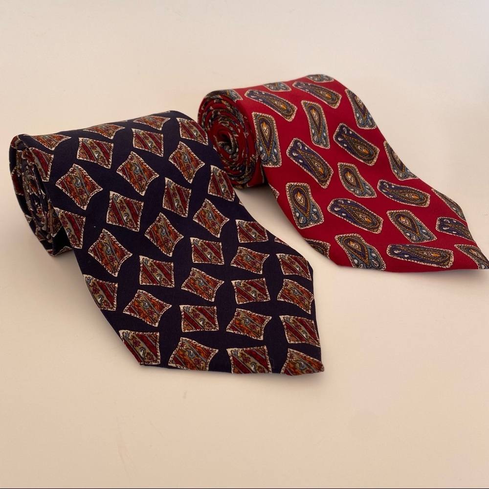 Chaps by Ralph Lauren || Set of Two 100% Silk Ties